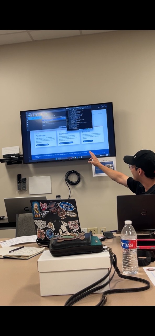 Andrew Castor demonstrating the Microsoft 365 platform direction — Power Apps, SharePoint, and Power BI